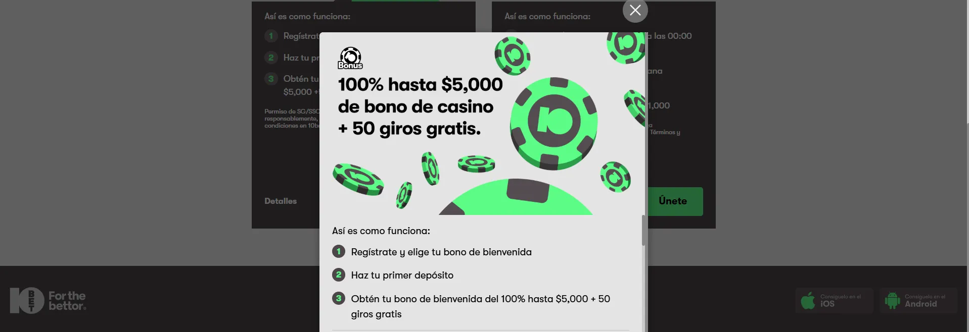 10bet bono sin depósito
