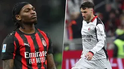 Rafael Leao y Santiago Giménez, delanteros de Milan