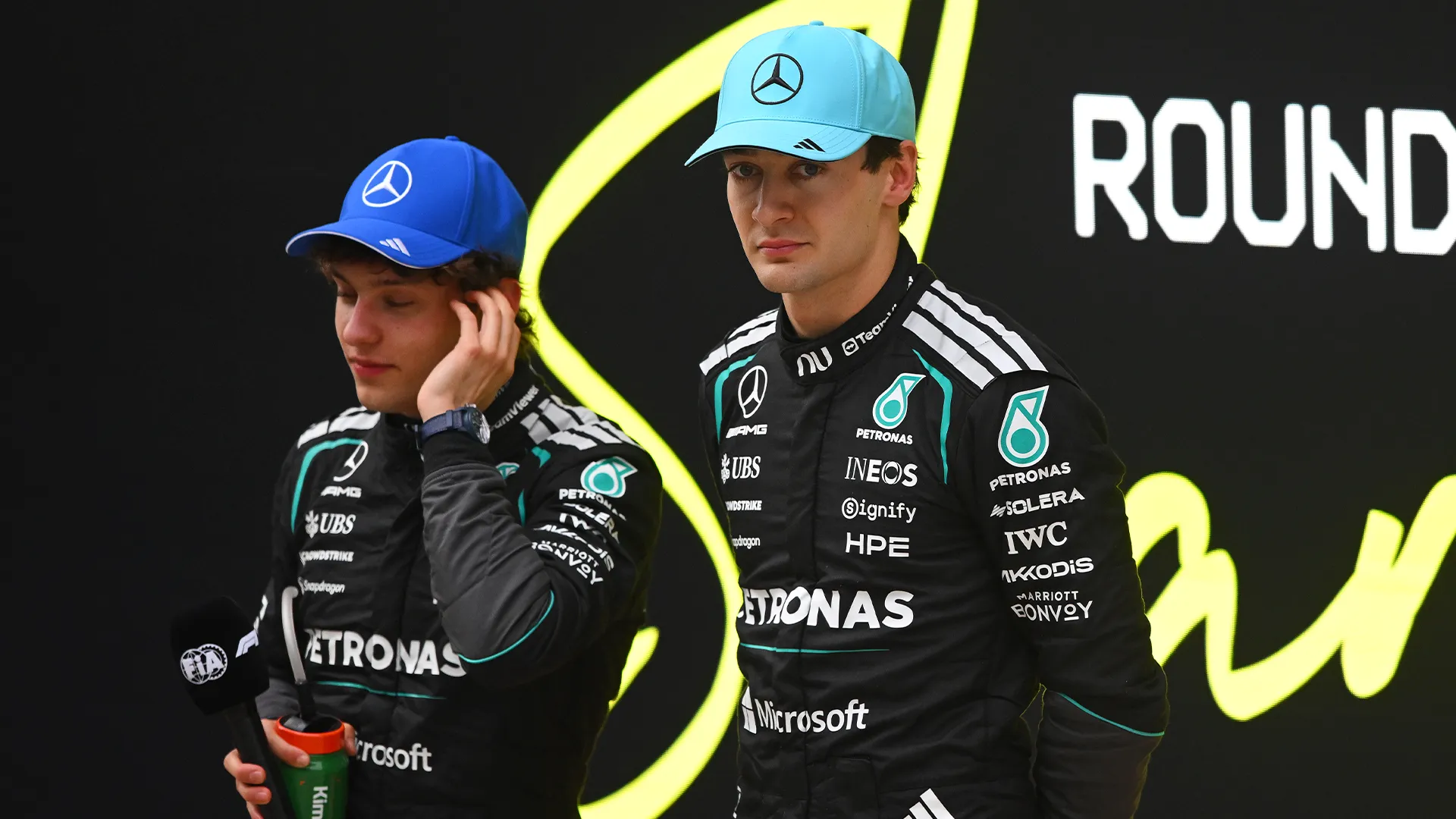 Kimi Antonelli y George Russell, dupla de Mercedes desde 2025 (Getty Images)