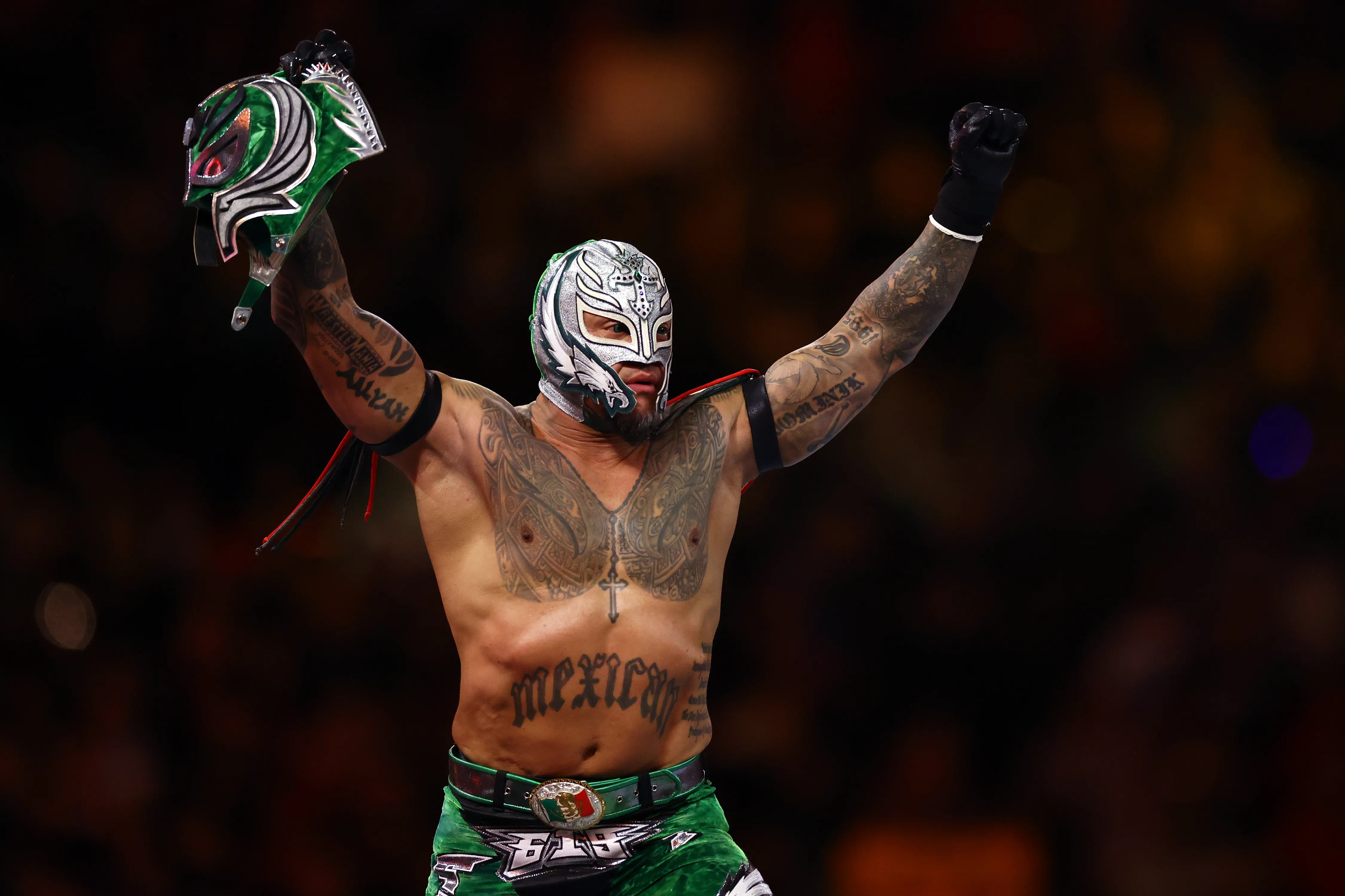 Rey Mysterio en el WrestleMania 40 de la WWE (Getty Images)