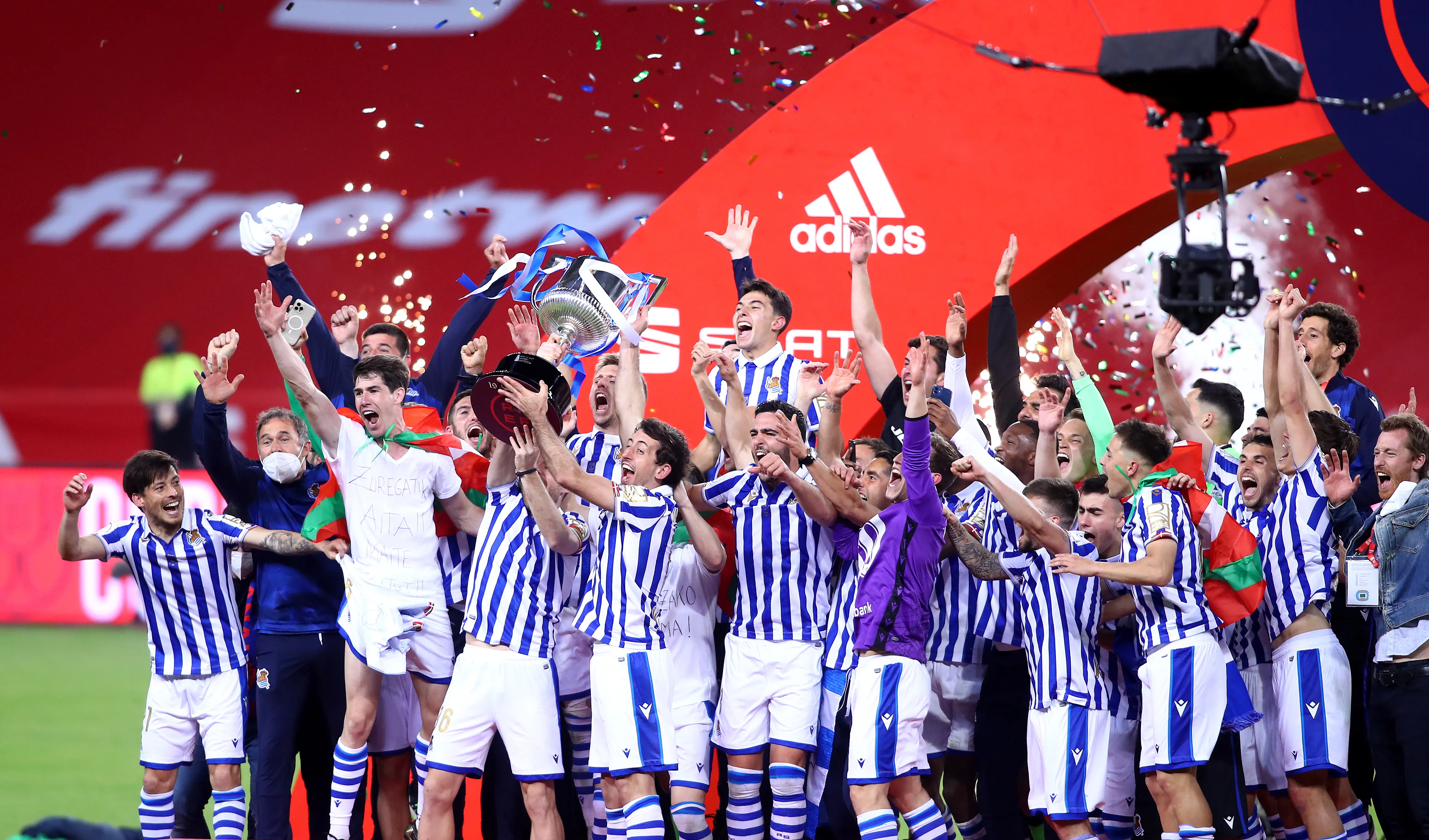 Real Sociedad celebra la obtención de la Copa del Rey en 2021(Getty Images)