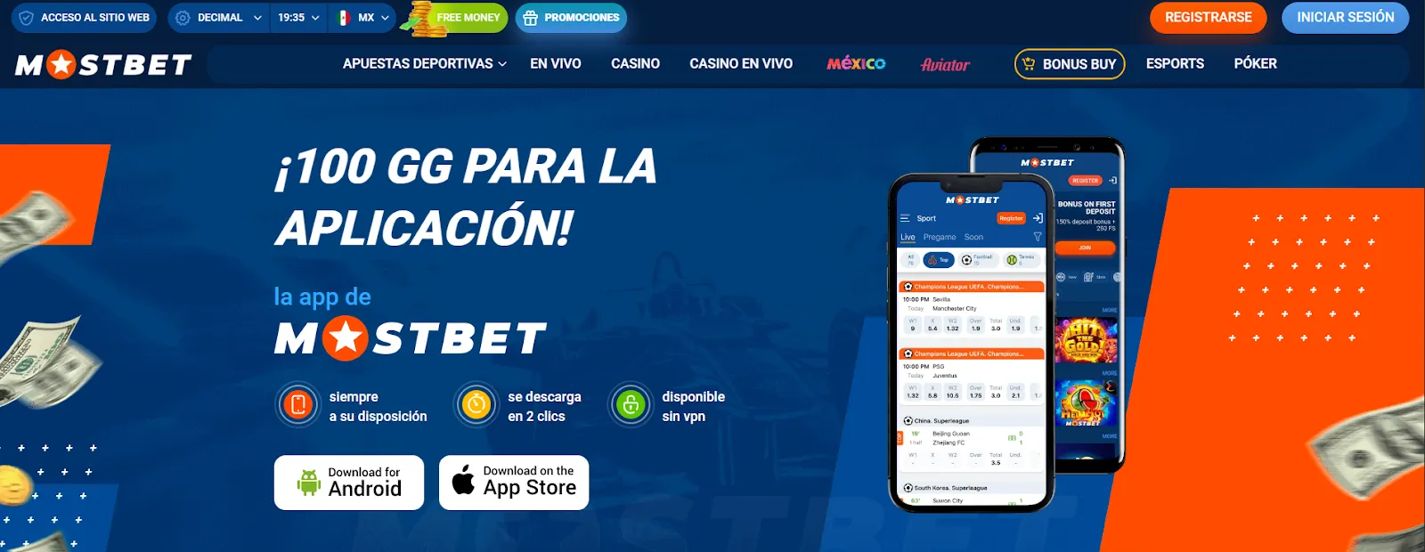 El bono disponible para la Mostbet app