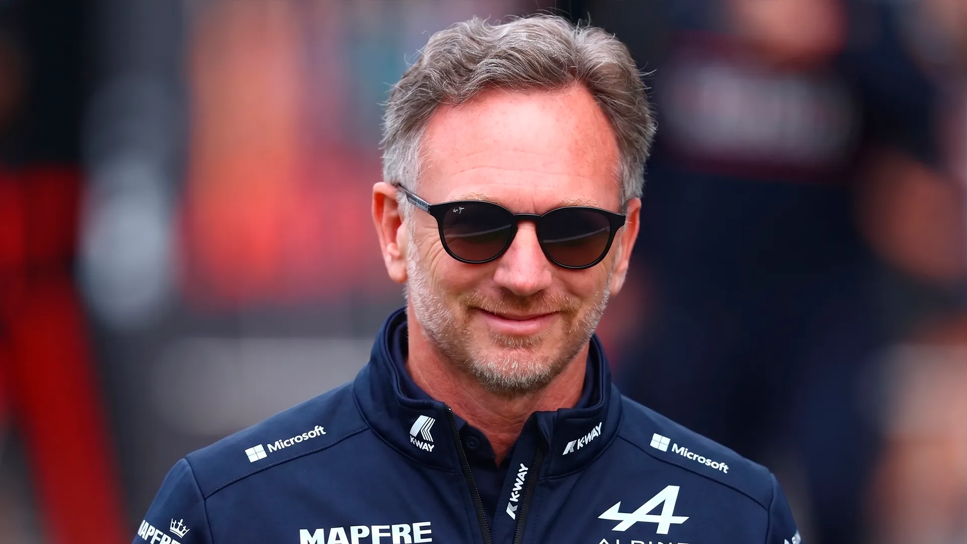 Christian Horner con la indumentaria de Alpine (IA de Google Gemini)