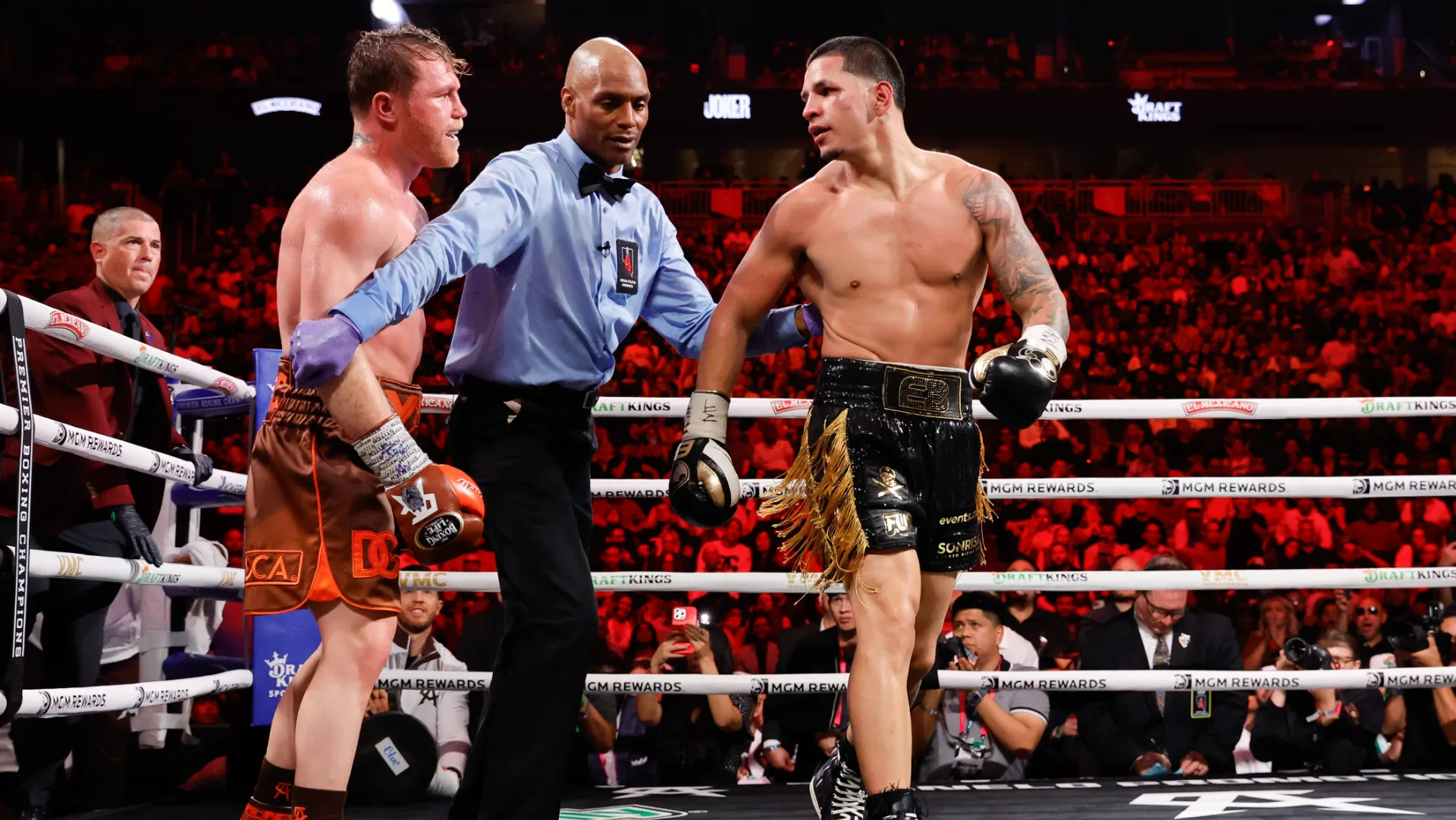 Edgar Berlanga reconoció la grandeza de Canelo Álvarez. (GETTY IMAGES)