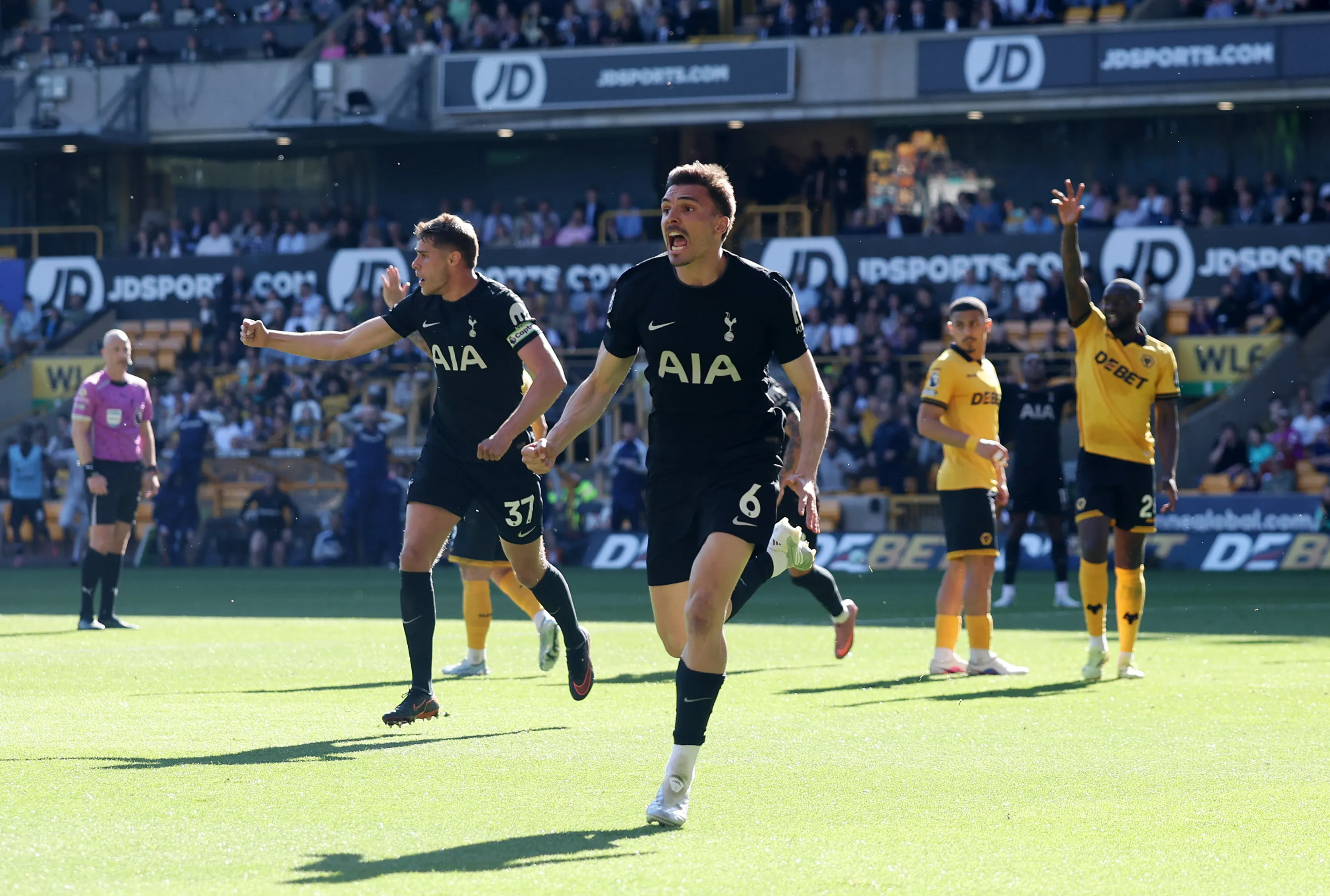 Joao Palhinha le dio la victoria a Tottenham ante Wolverhampton (Getty Images)