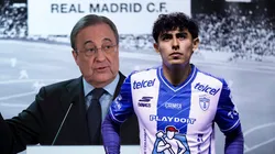 Florentino Pérez, presidente de Real Madrid, y Elías Montiel, joya de Pachuca