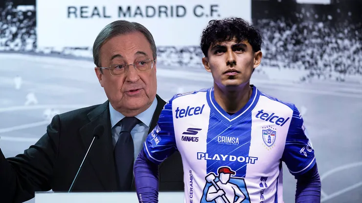 Florentino Pérez, presidente de Real Madrid, y Elías Montiel, joya de Pachuca