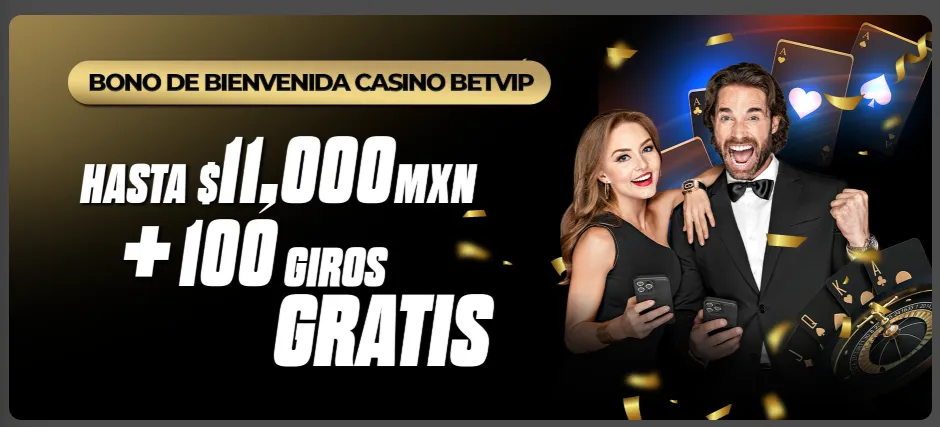 Bono de bienvenida disponible en BetVIP casino México