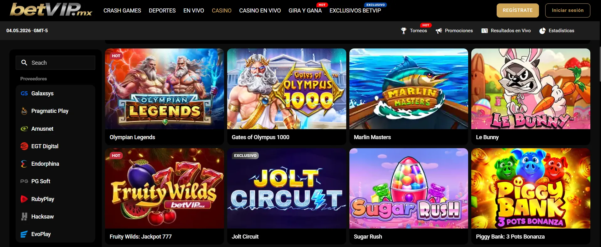BetVIP casino tragamonedas y otros juegos disponibles