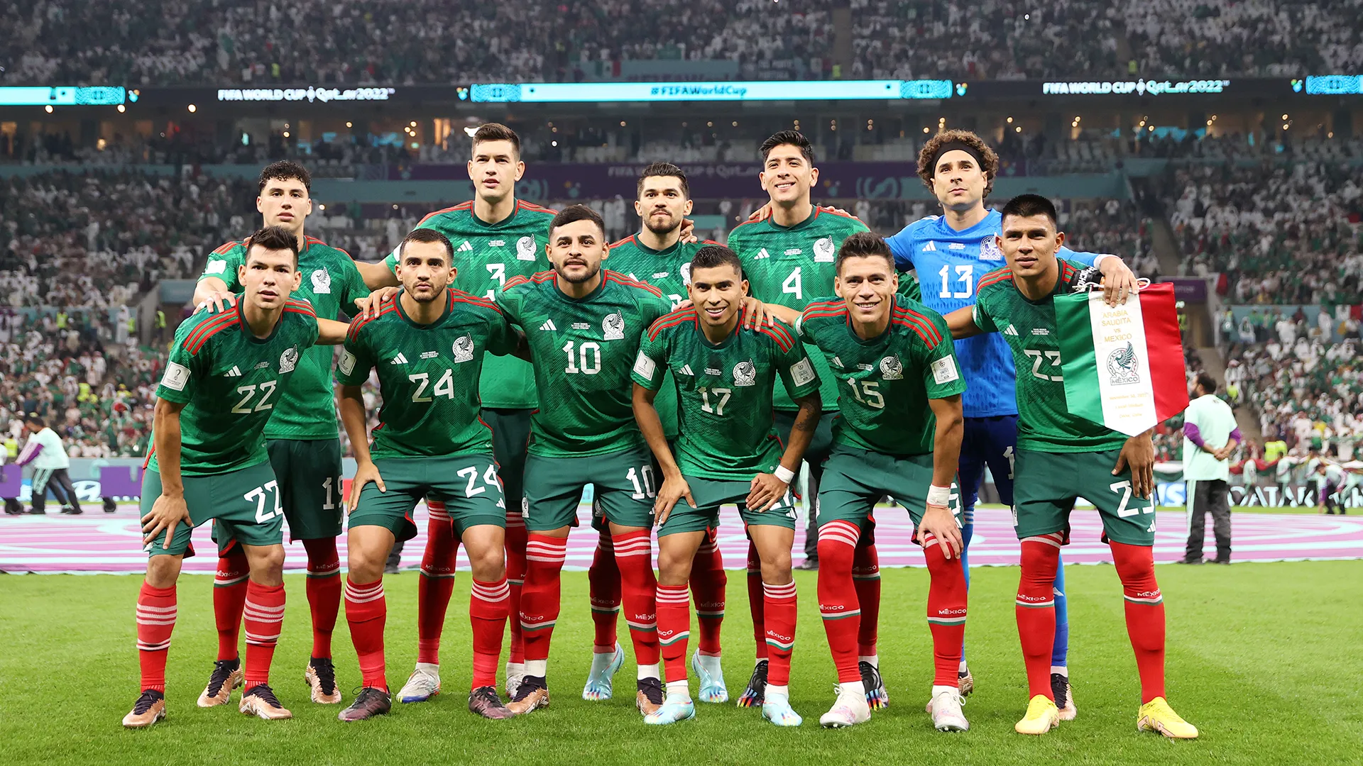 La alineación de la Selección Mexicana ante Arabia Saudita en Qatar 2022 (Getty Images)