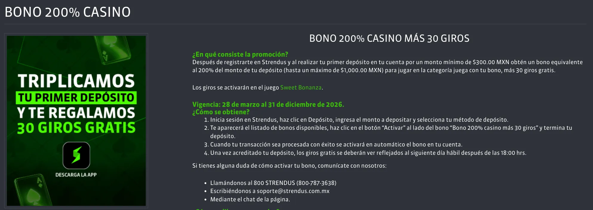 Bono de strendus casino - bolavip MX