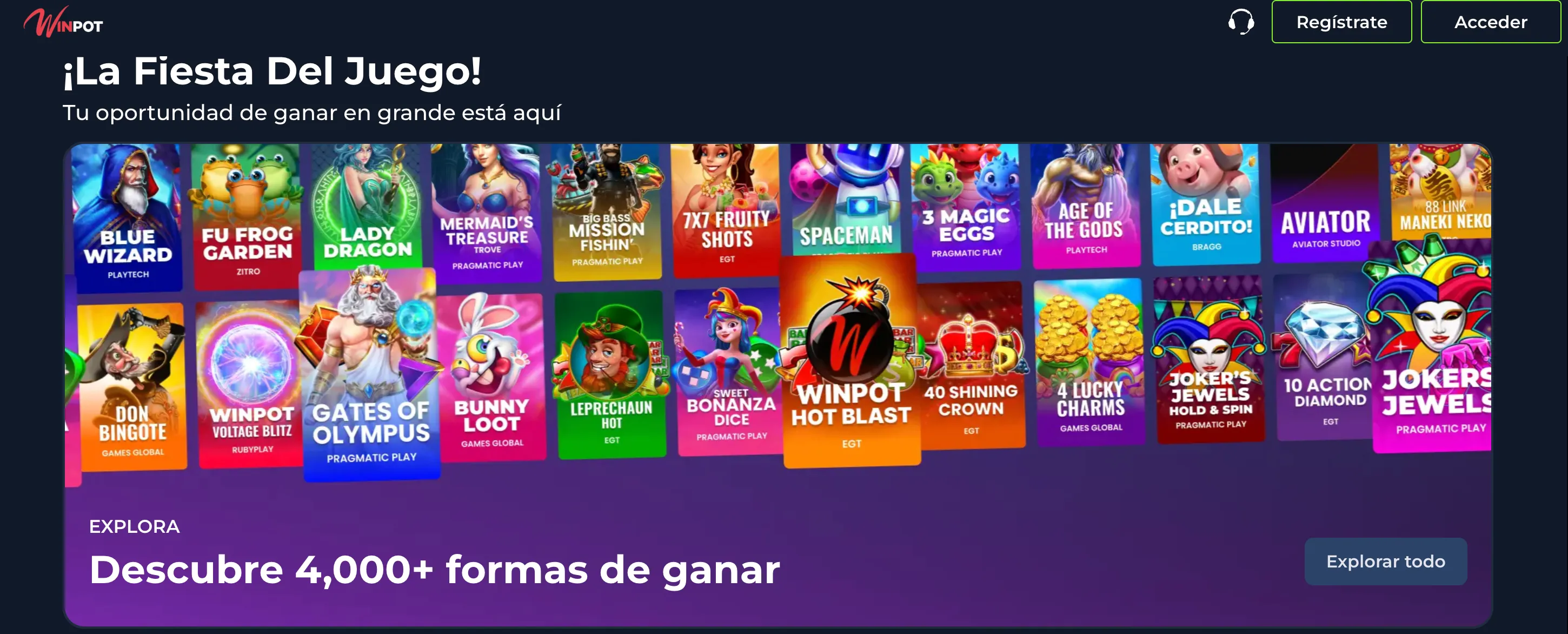 winpot casino juegos disponibles - bolavip mx