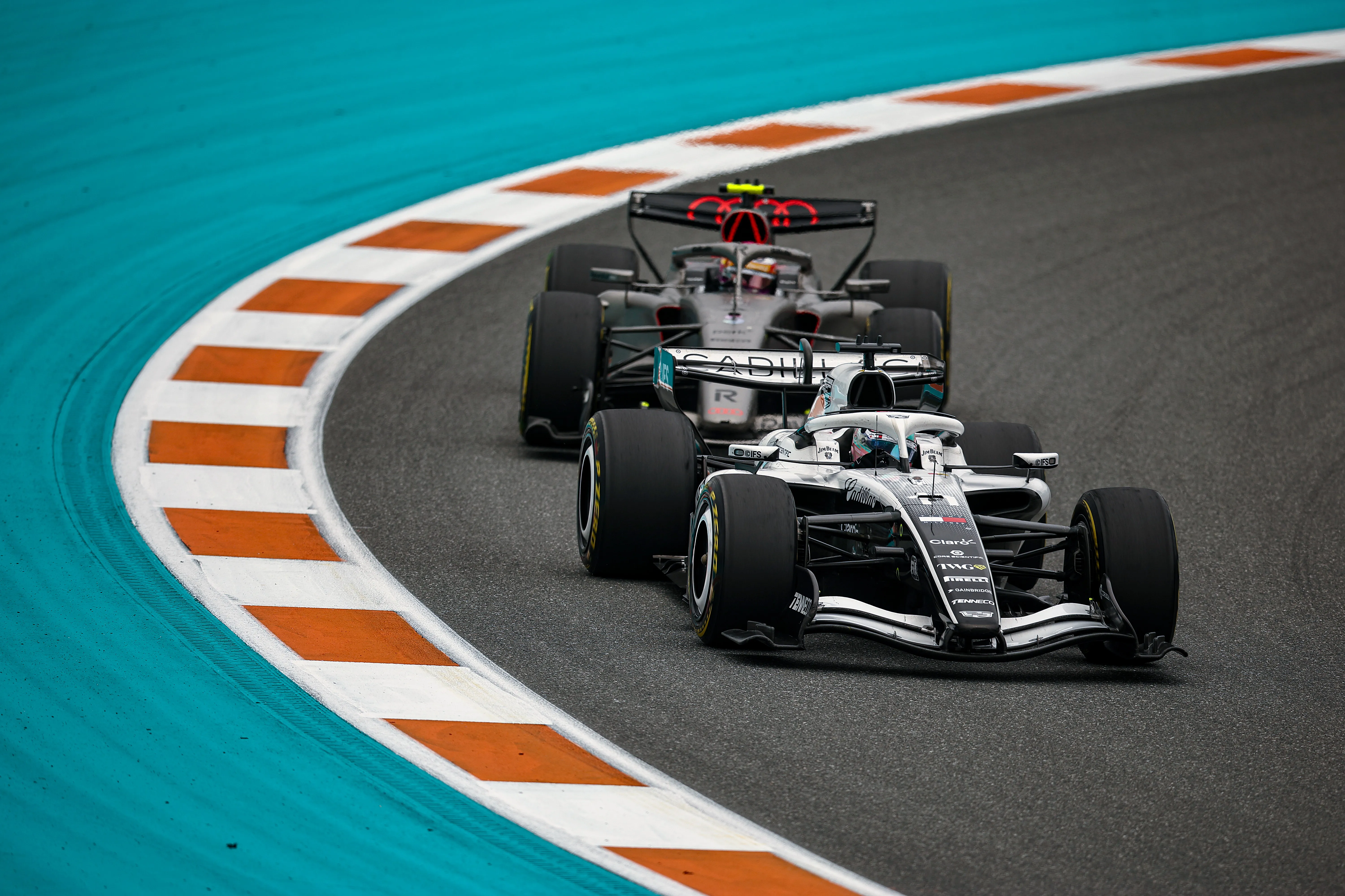 Sergio Perez durante la carrera del GP de Miami 2026 con Cadillac (Getty Images)