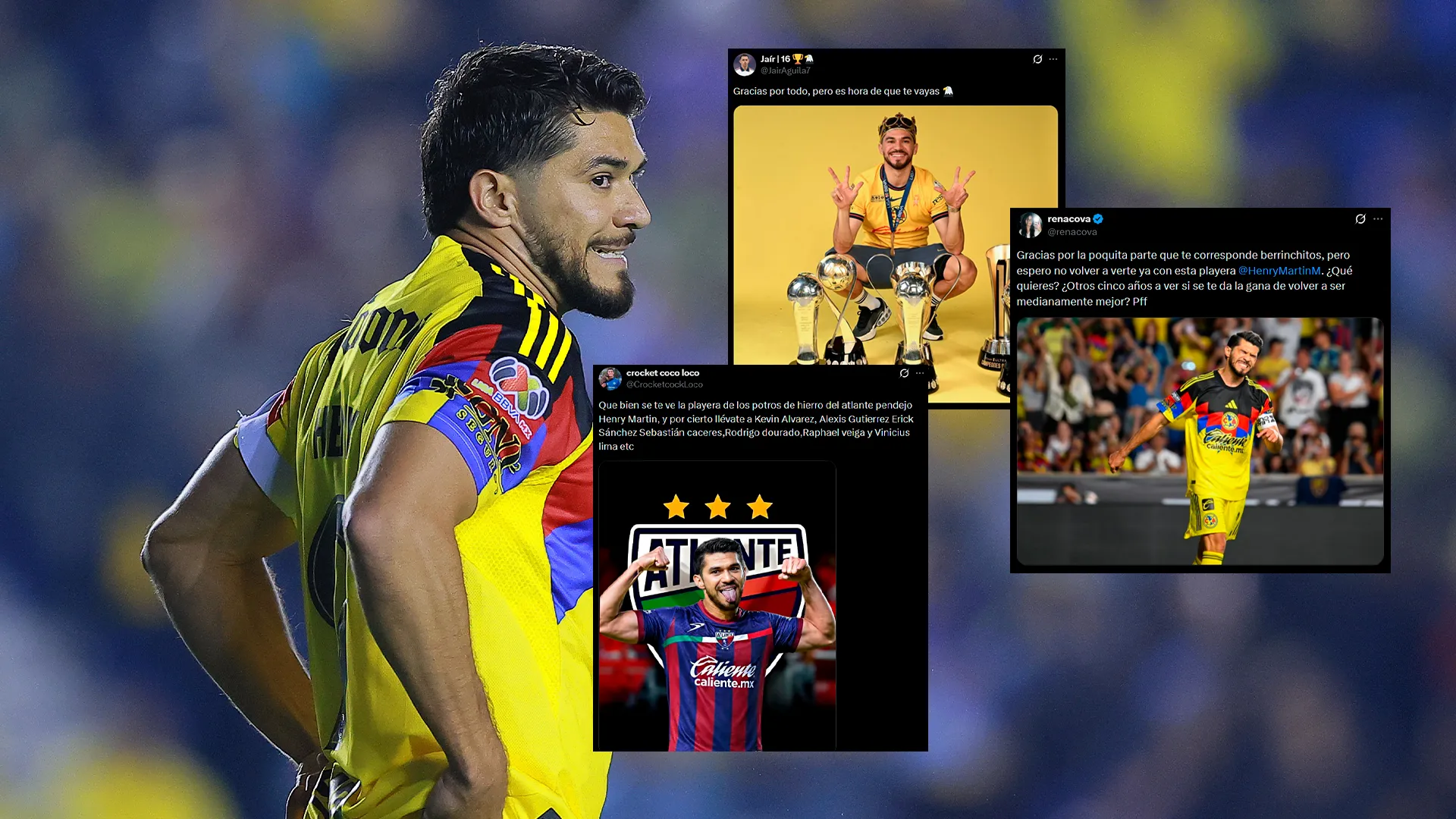 Los comentarios de los aficionados de América sobre Henry Martín en X