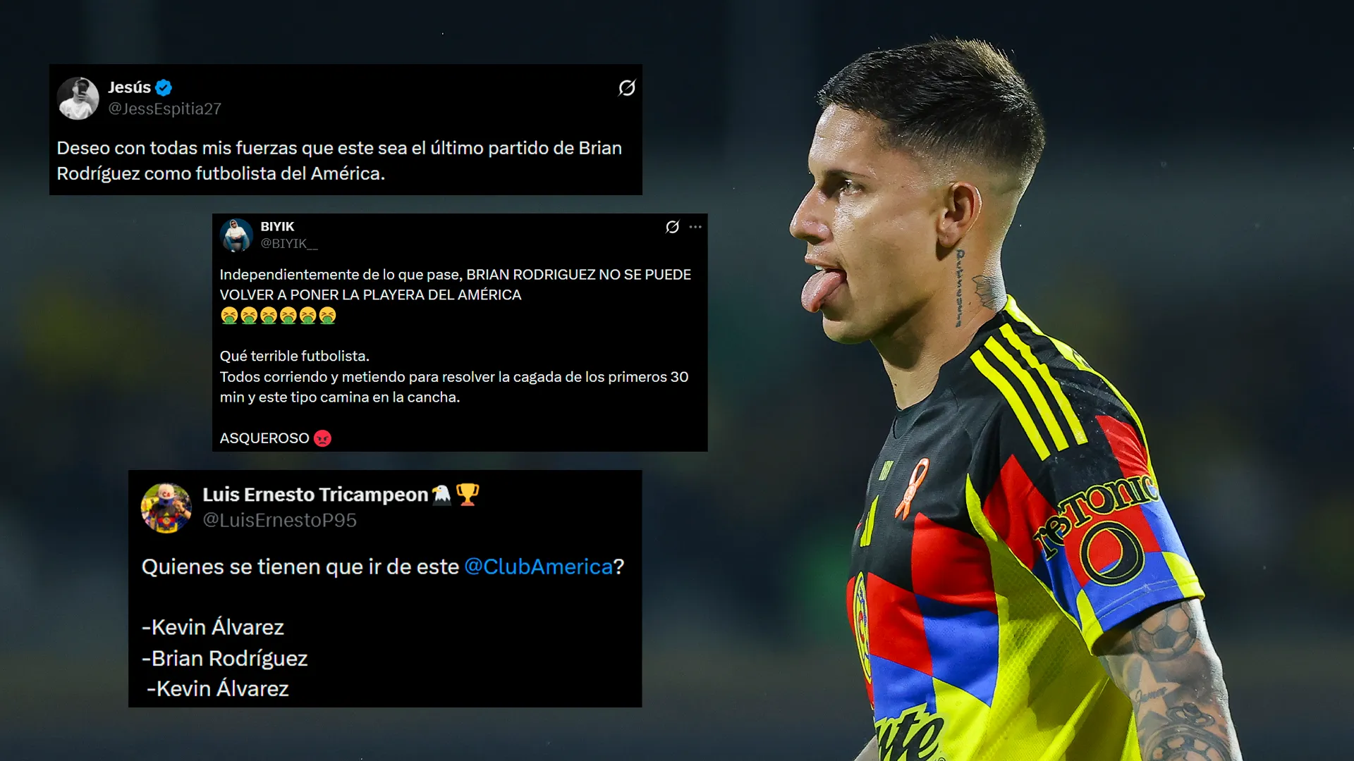 Los comentarios de los aficionados de América sobre Brian Rodríguez en X