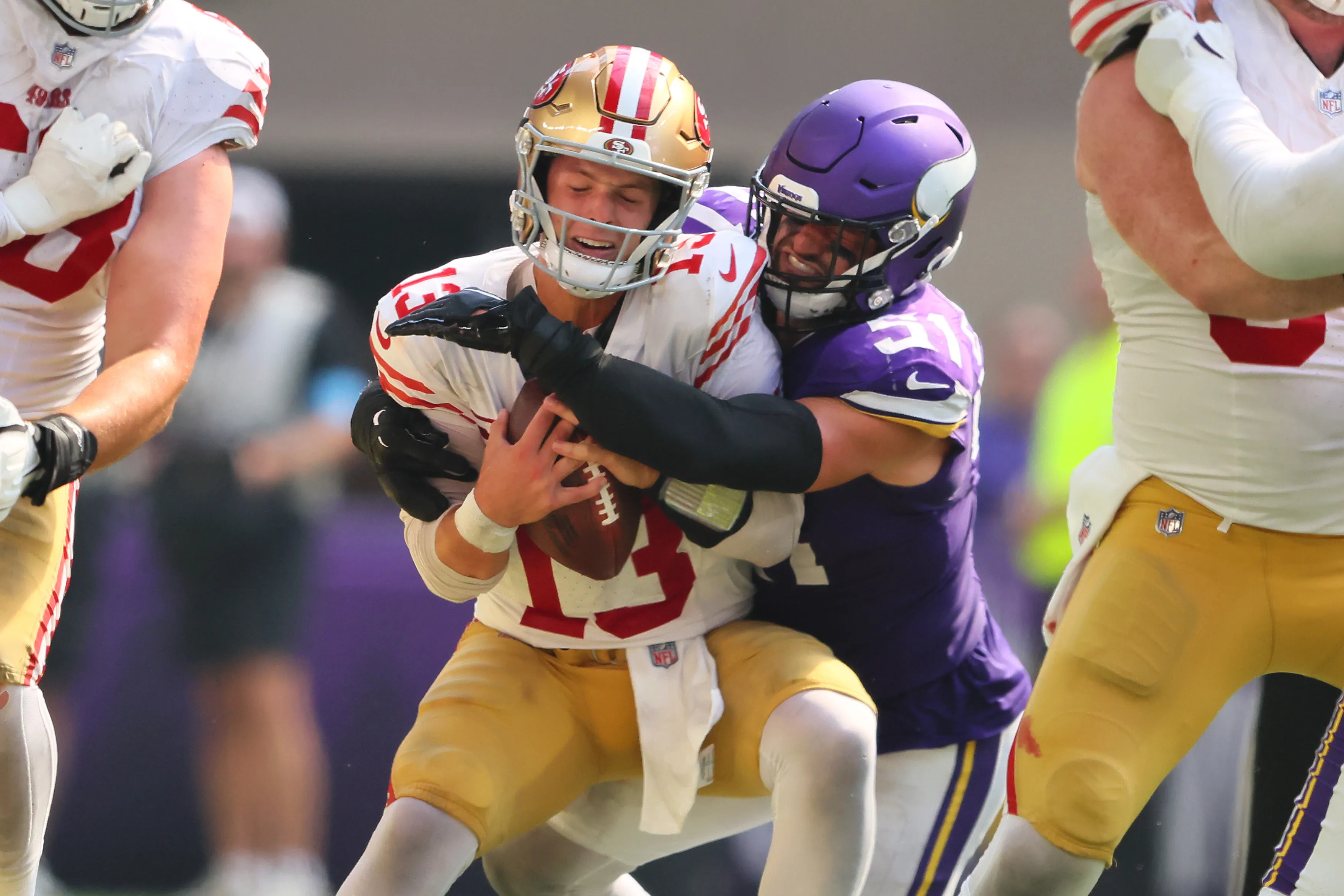 Partido entre Minnesota Vikings y San Francisco 49ers en 2024 (Getty Images)