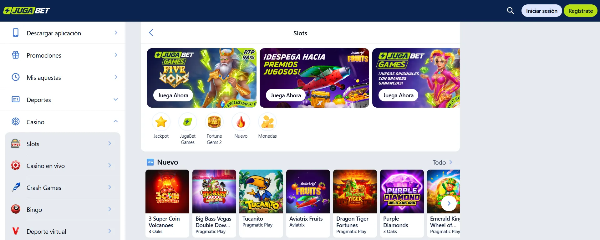 Casino en Jugabet - juegos disponibles 