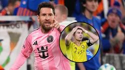 Messi anotó y CR7 lo mira desde lejos.