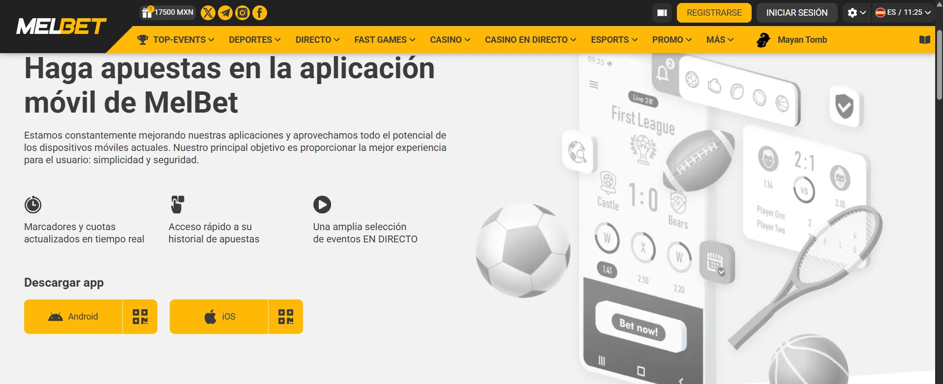 Melbet casino - App móvil
