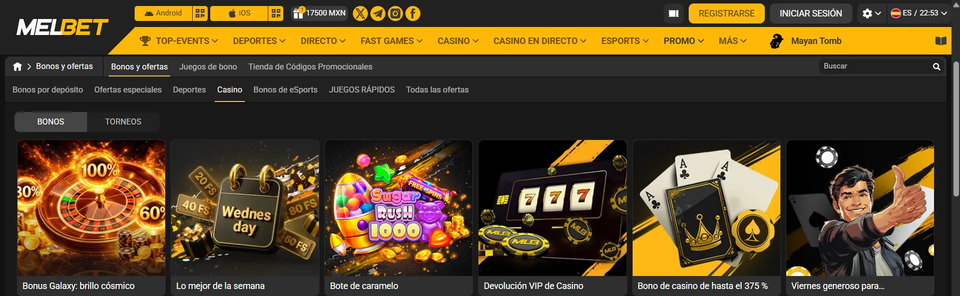 Melbet casino promociones y ofertas