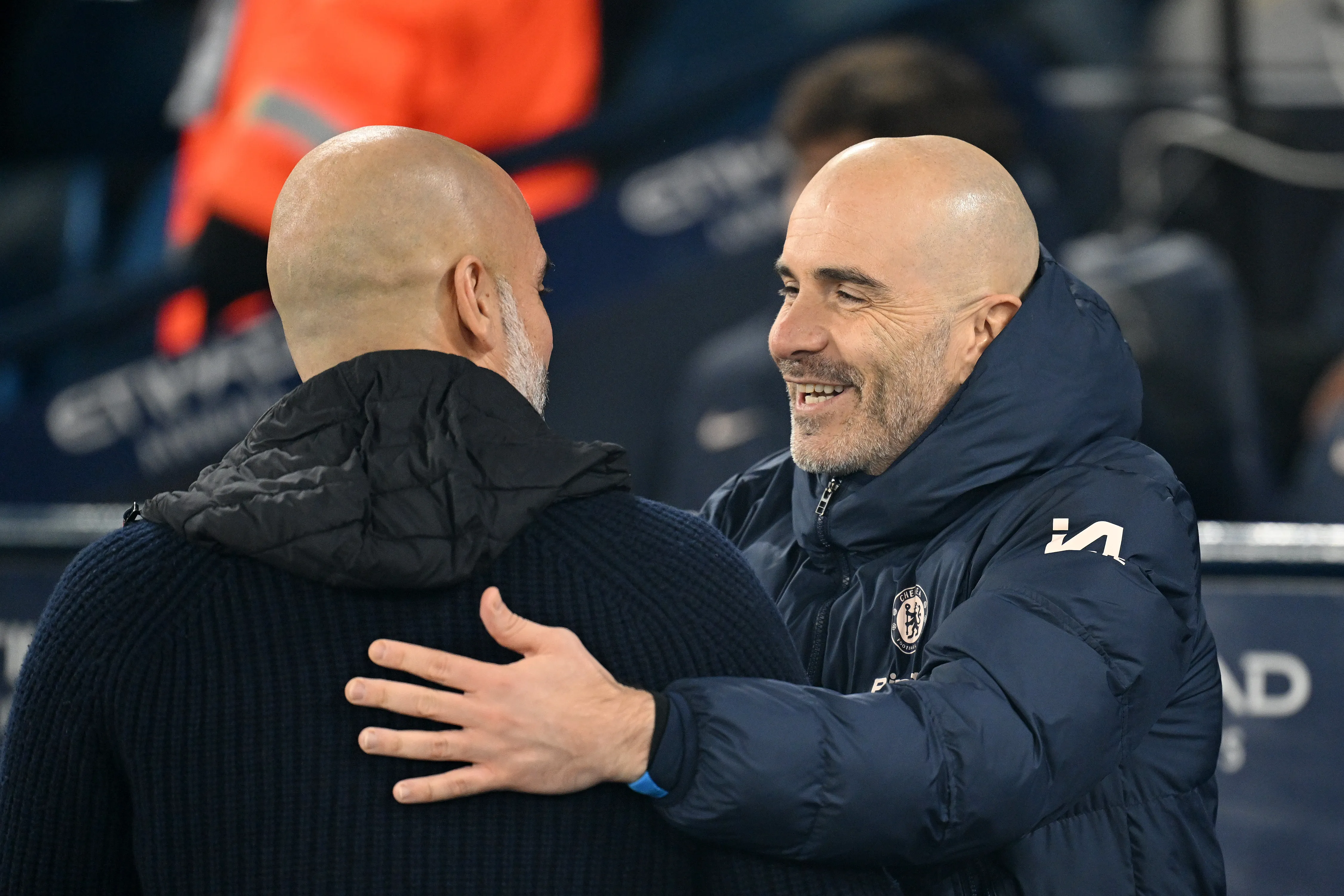 Pep Guardiola y Enzo Maresca saludándose (Getty Images)