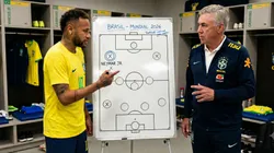 Neymar y Carlo Ancelotti en Brasil