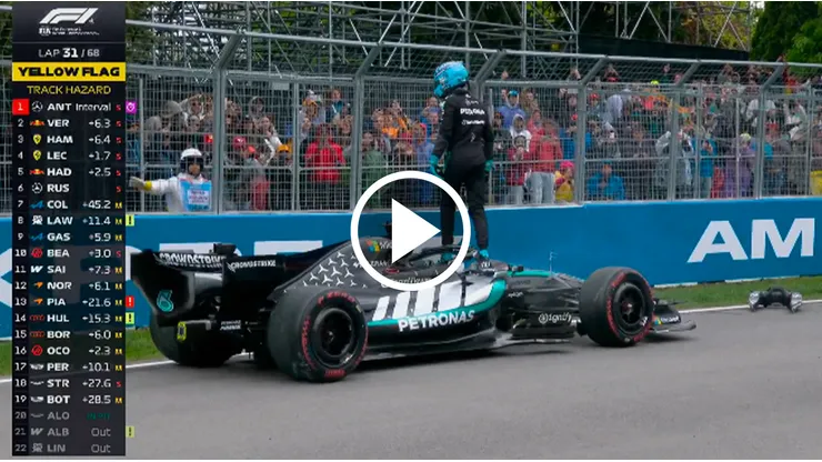 George Russell tuvo que abandonar la carrera principal del GP de Canadá 2026