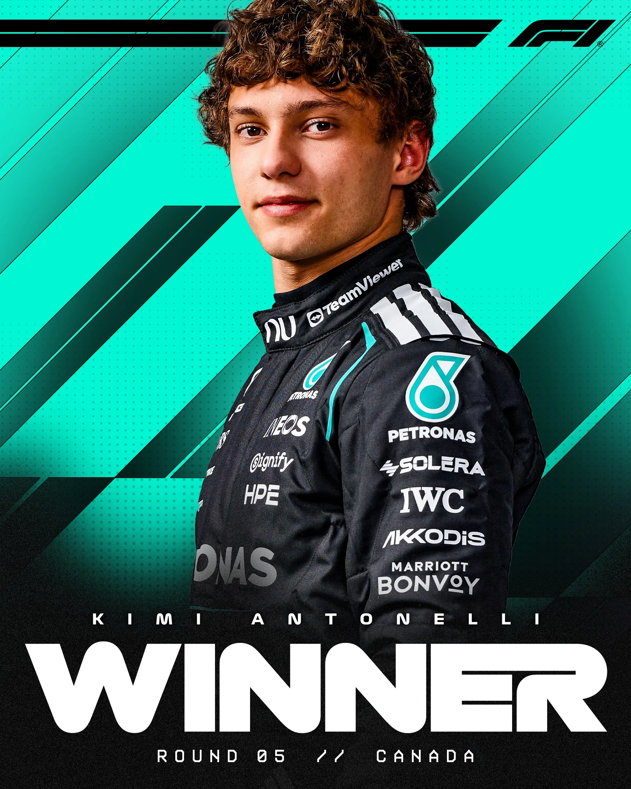 Kimi Antonelli ganó el GP de Canadá 2026 (@F1)