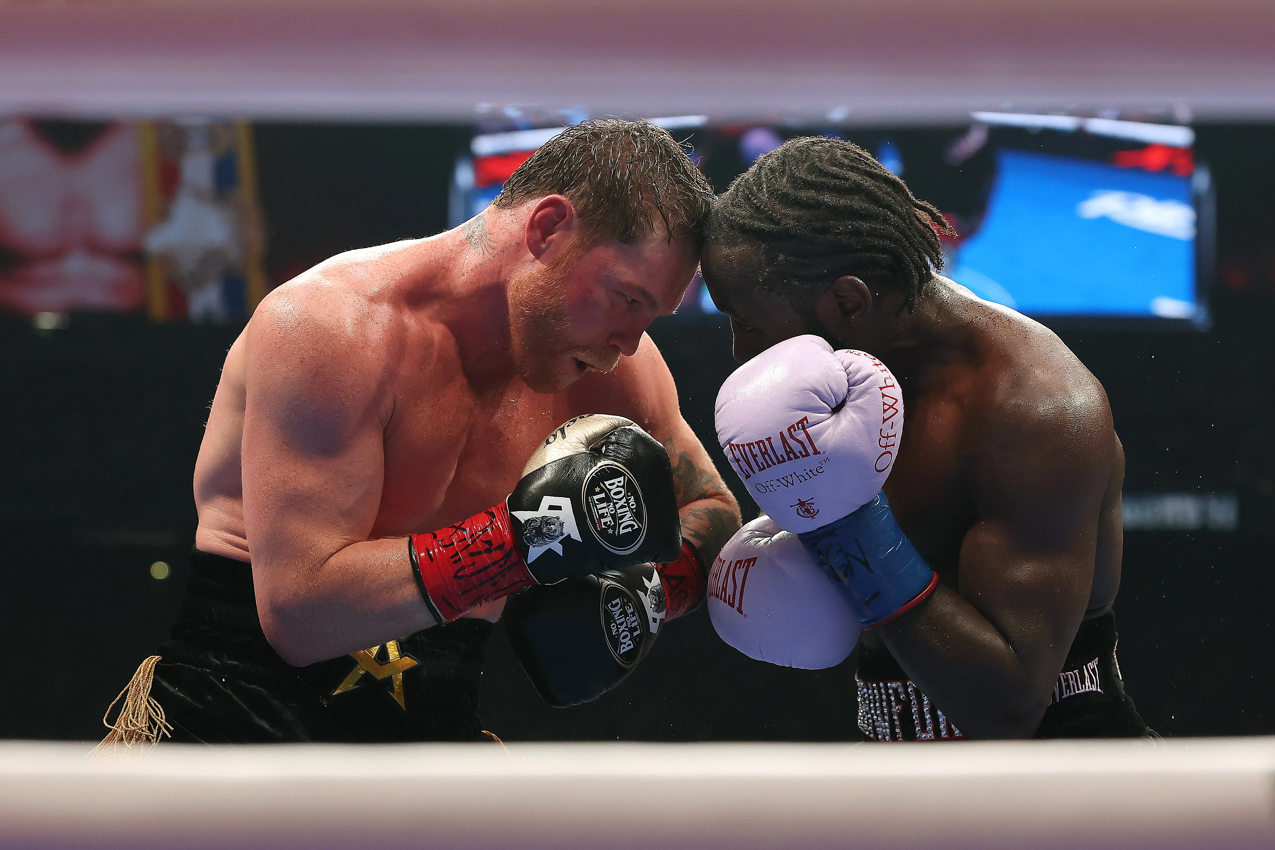 Canelo Álvarez en su última pelea con Crawford (Getty Images)
