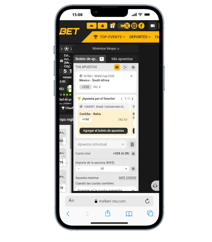 Plataforma de apuestas de la Melbet app