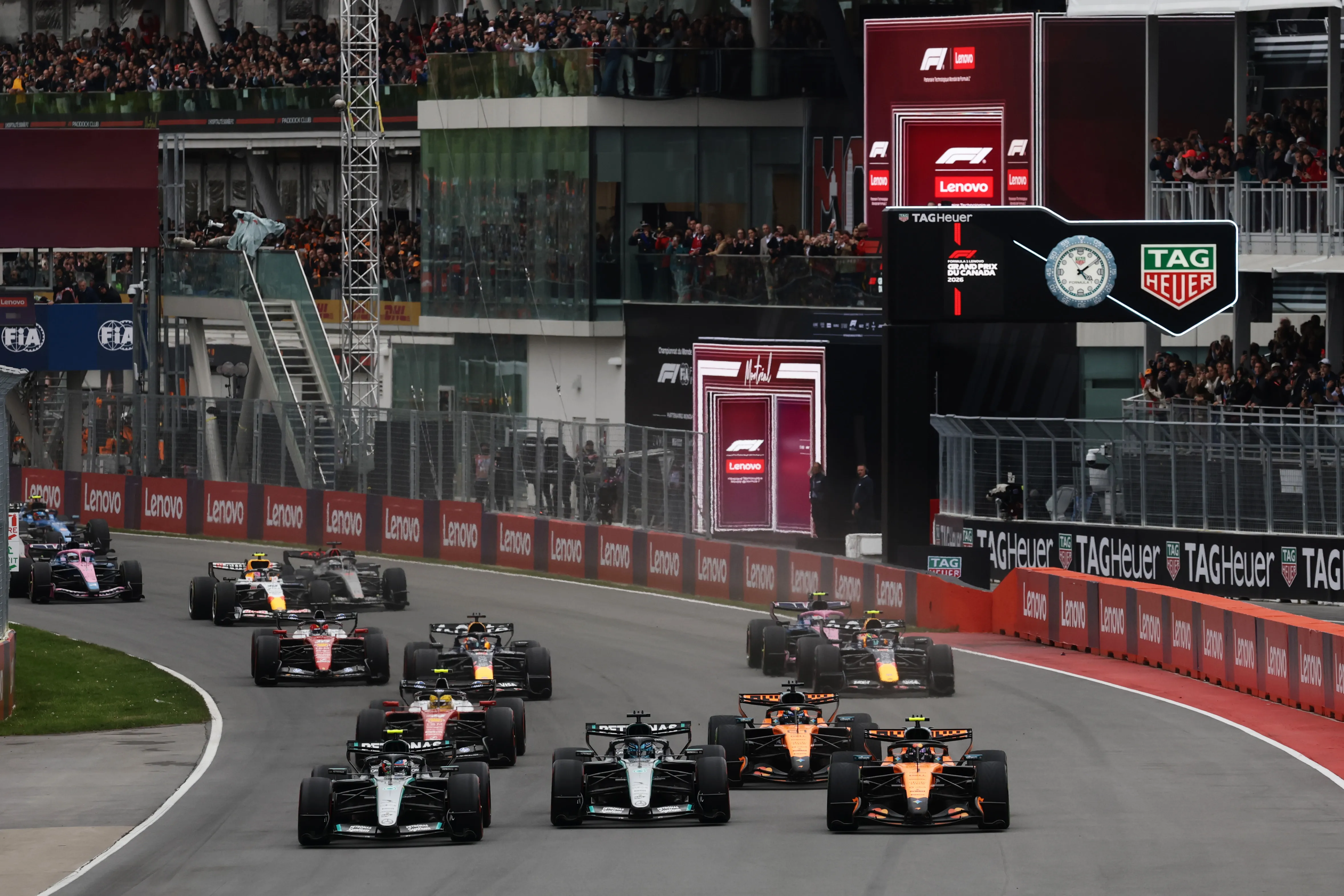 Coches de la F1 compitiendo entre sí en el GP de Canadá 2026 (Getty Images)