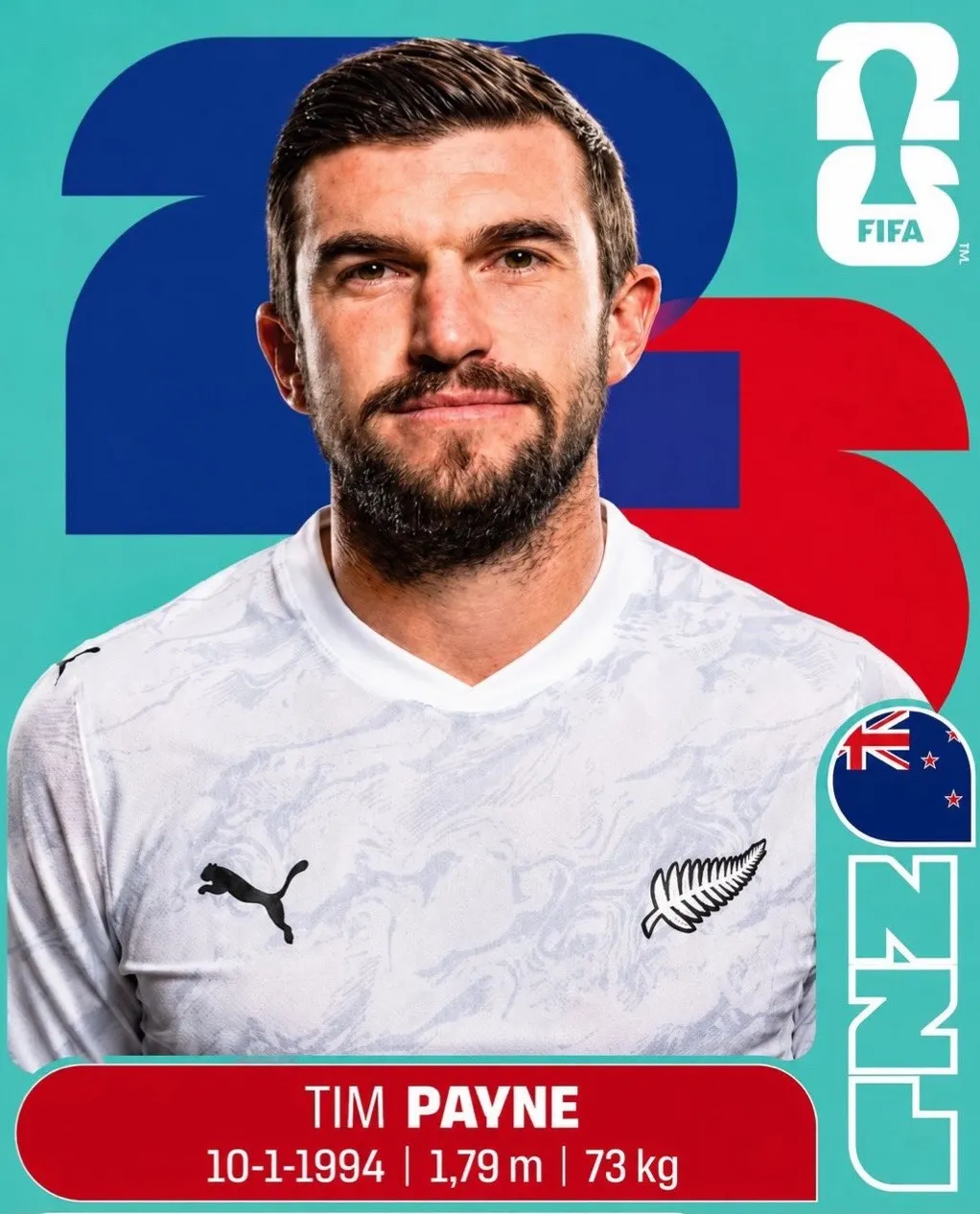 La figurita de Tim Payne en el álbum del Mundial 2026