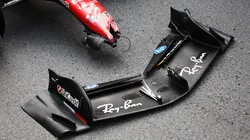 Así quedó el ala delantera del Ferrari de Charles Leclerc