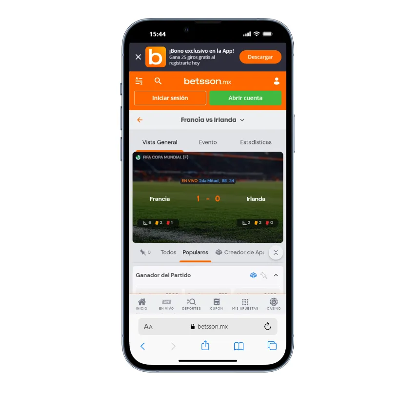Apuestas en vivo en Betsson