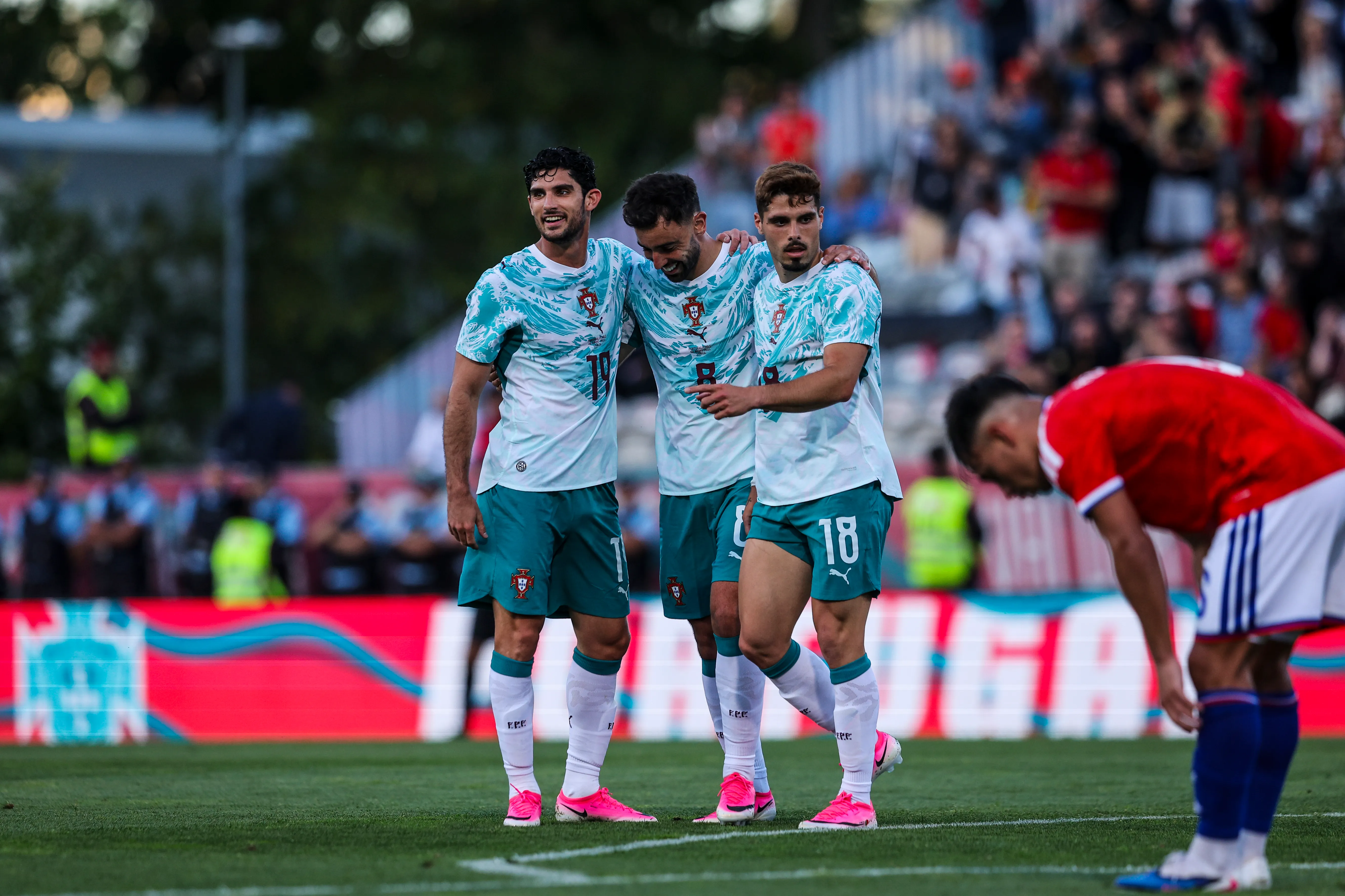 Portugal en su último amistoso ante Chile (Getty Images)