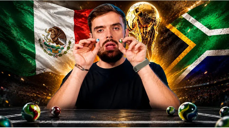 Ibai Llanos predijo el México vs. Sudáfrica con canicas.