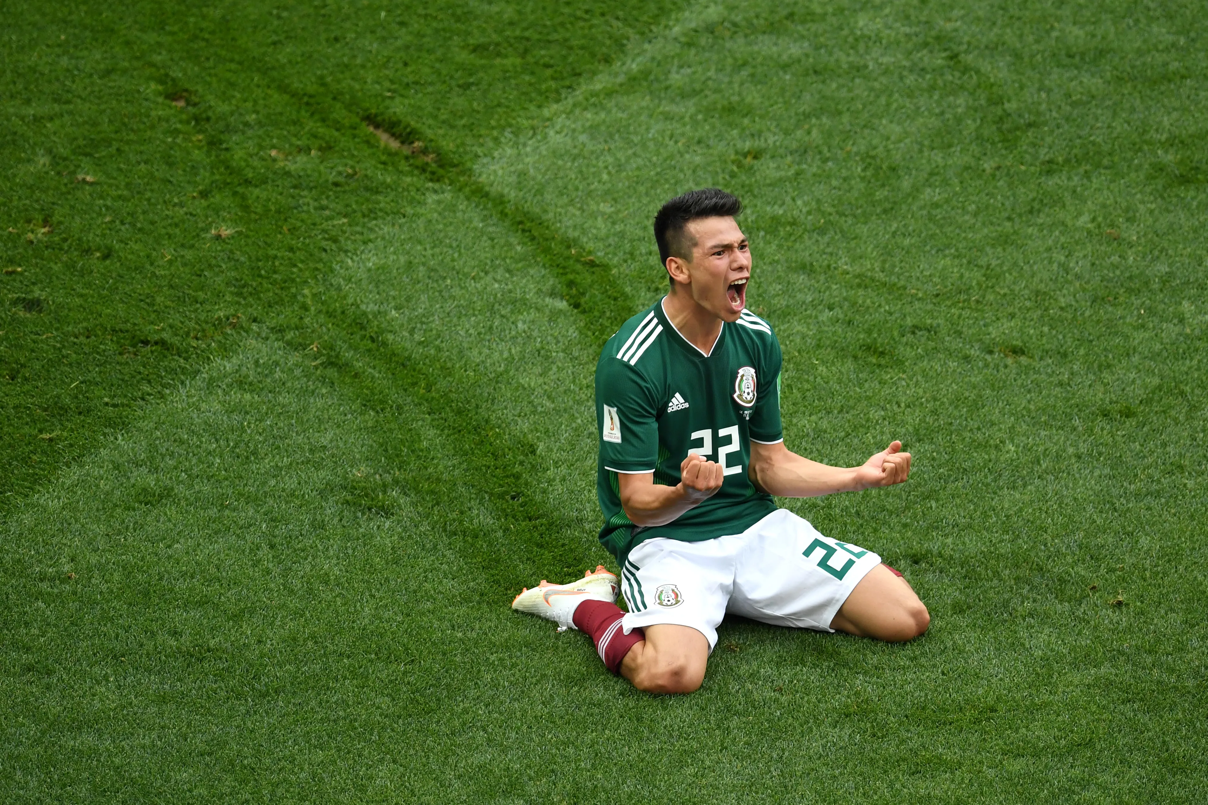 Hirving Lozano celebra su gol contra Alemania en Rusia 2018 (Getty Images)