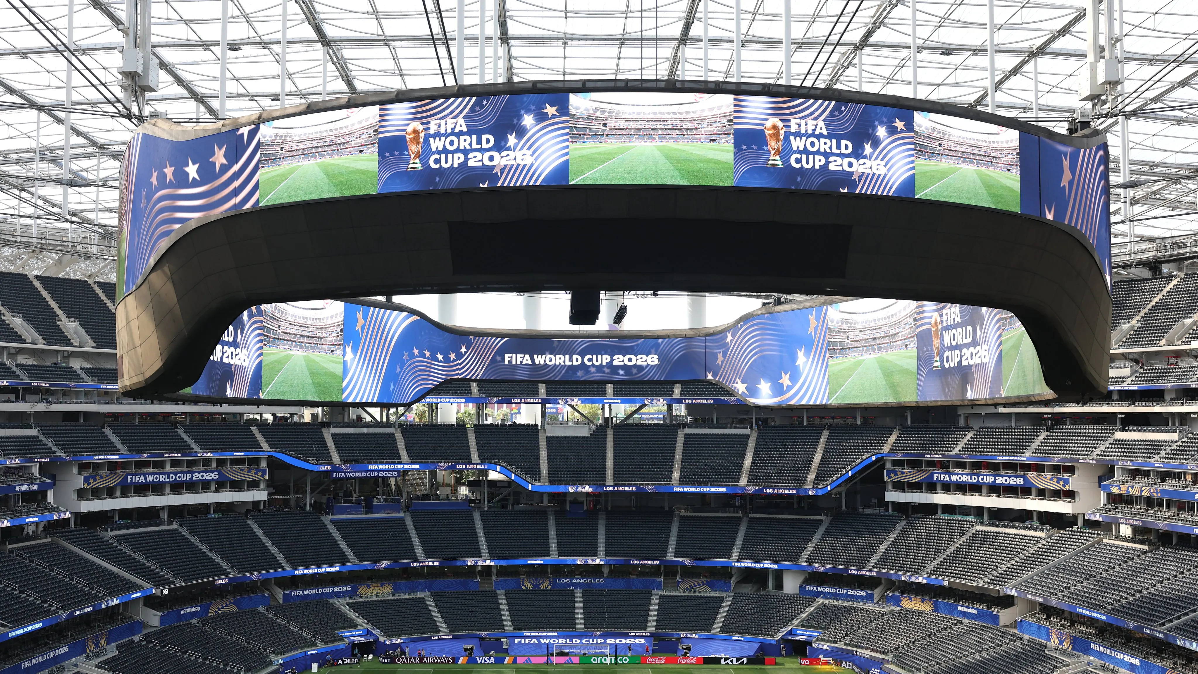 El anillo del SoFi Stadium desde otro ángulo más alto [foto: Getty]