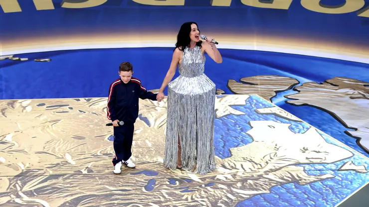 Katy Perry y Tius Luka en el SoFi Stadium.