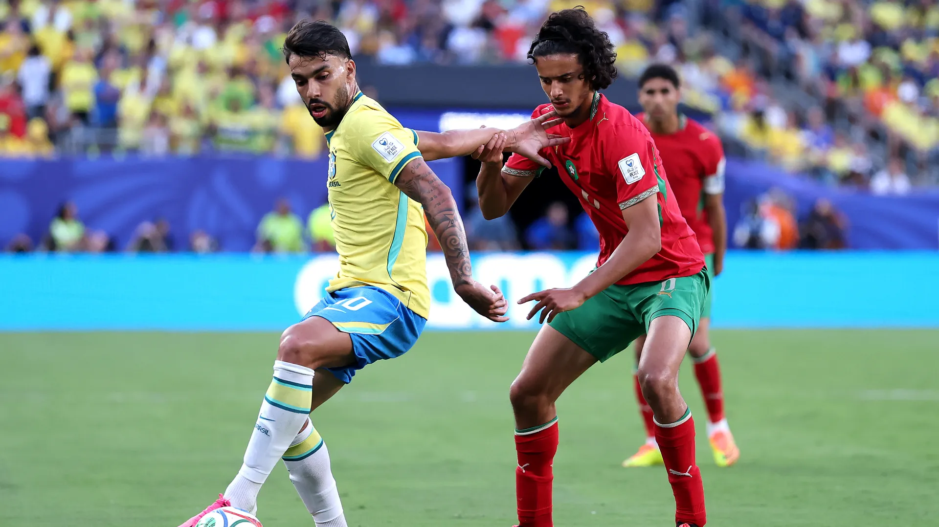 Ayyoub Bouaddi fue pieza clave en el empate de Marruecos y Brasil. (GETTY IMAGES)
