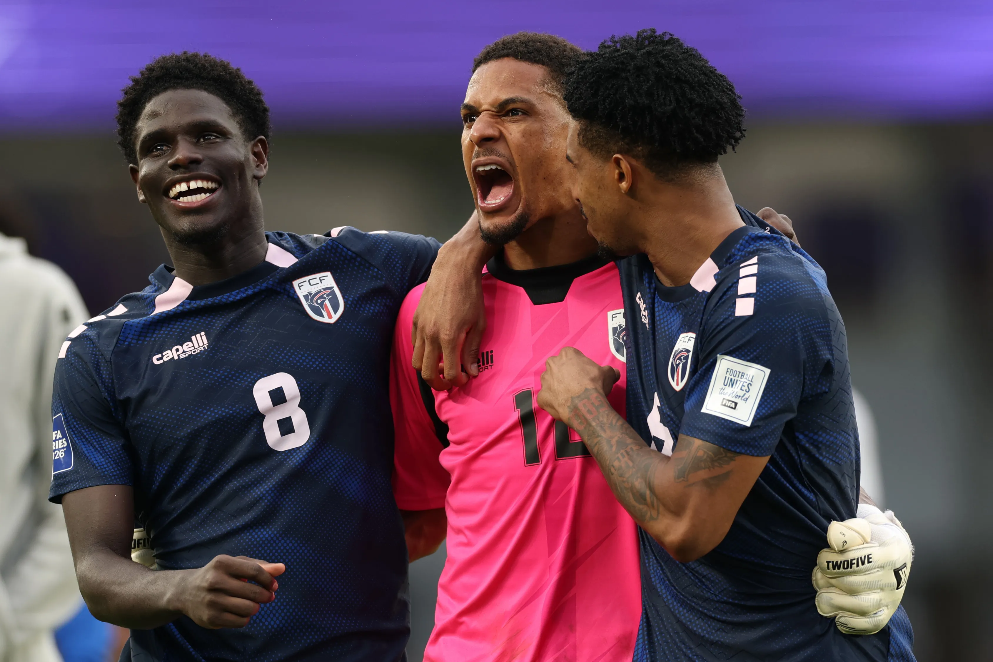 Jugadores de Cabo Verde celebran la victoria ante Finlandia en un amistosos (Getty Images)