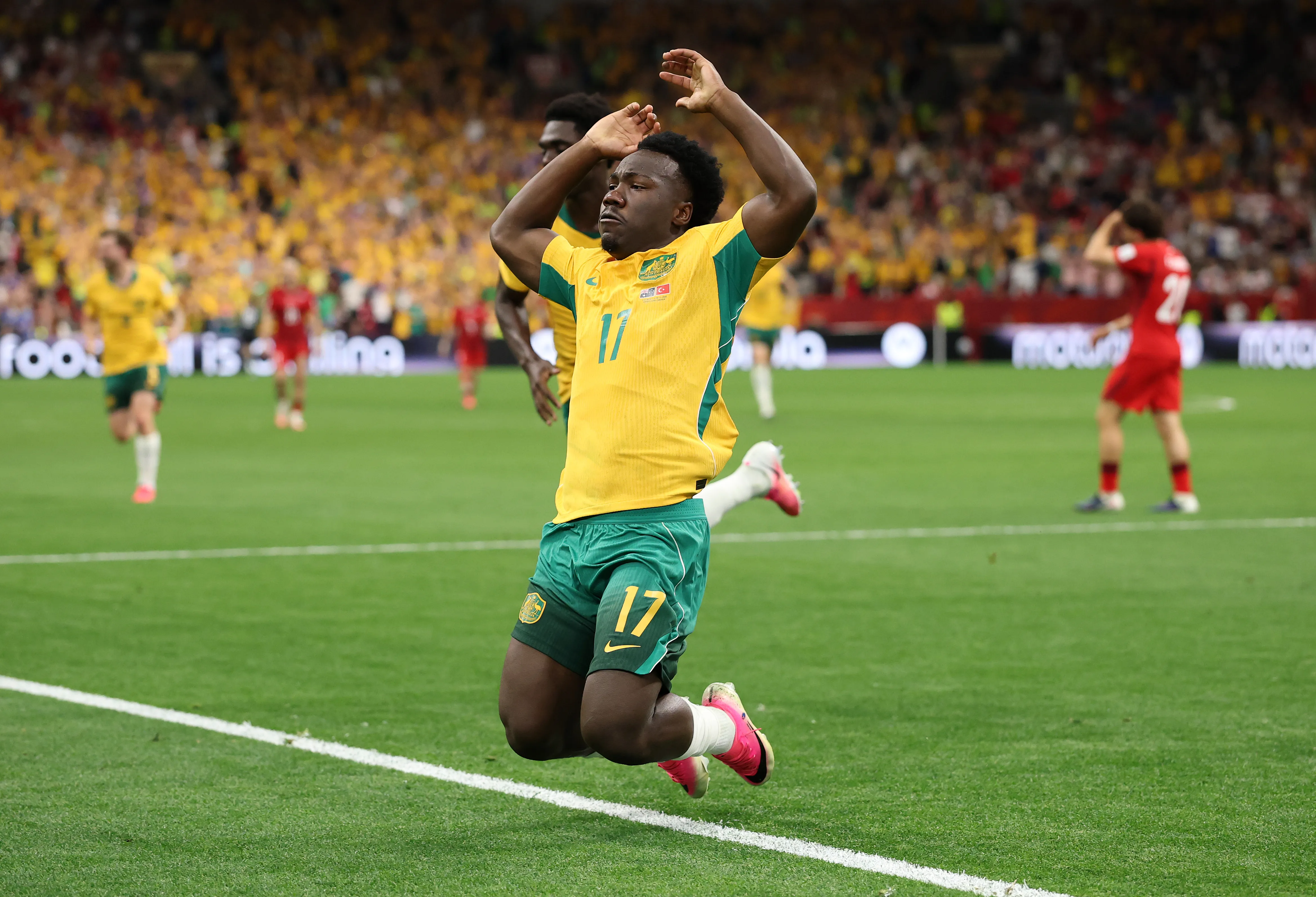 Nestory Irankunda celebra su gol ante Turquía (Getty Images)