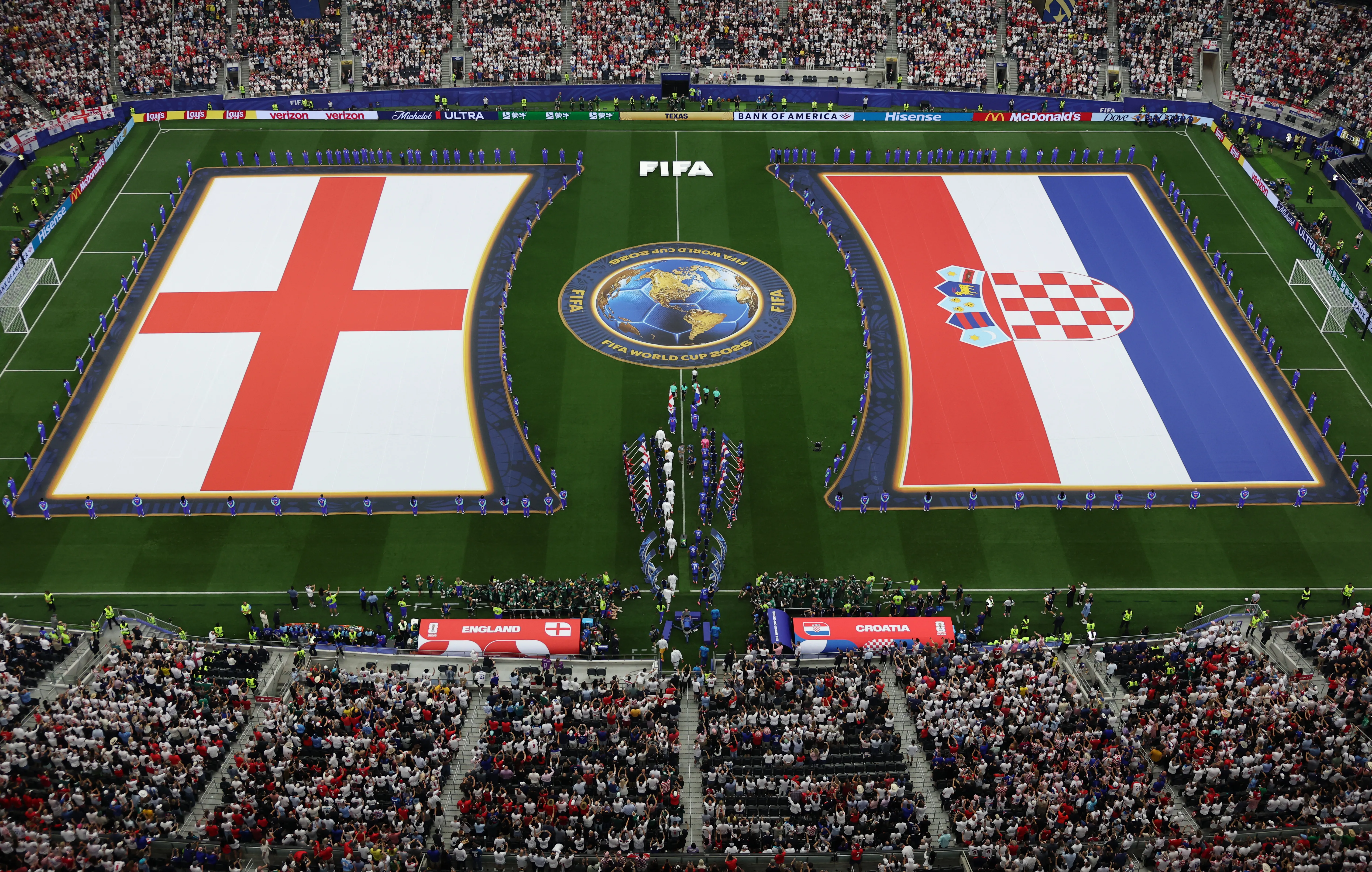 Inglaterra vs. Croacia se jugó en el Estadio Dallas (Getty Images)