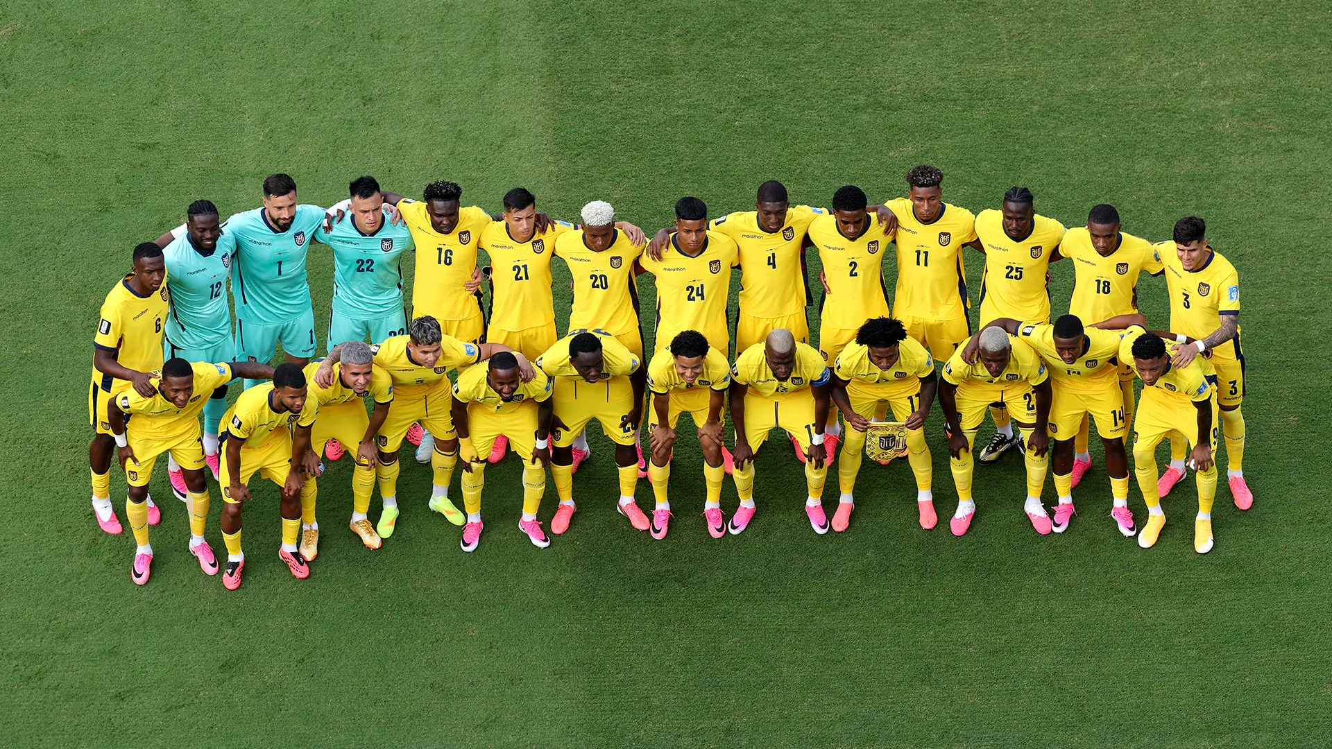 Foto del equipo de Ecuador antes de enfrentar a Curazao (Getty Images)
