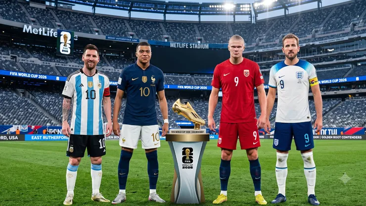 Lionel Messi, Kylian Mbappé, Erling Haaland y Harry Kane
