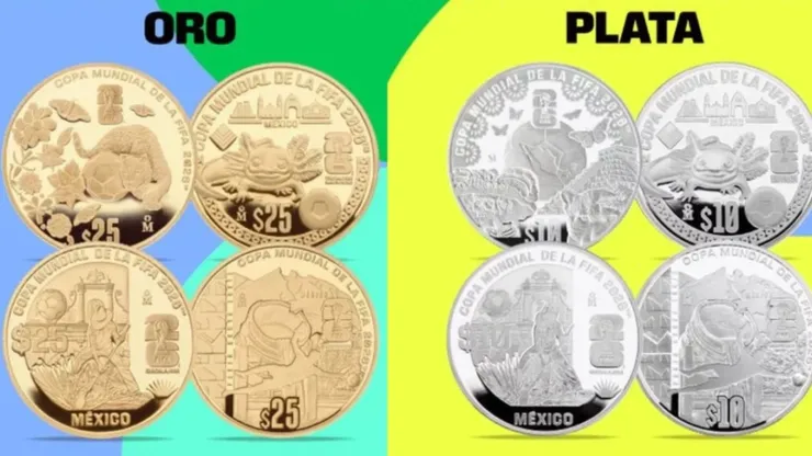 Precio de las monedas conmemorativas de oro y plata.