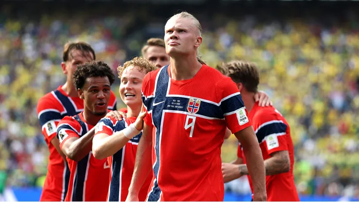 Haaland celebró por duplicado ante Brasil.