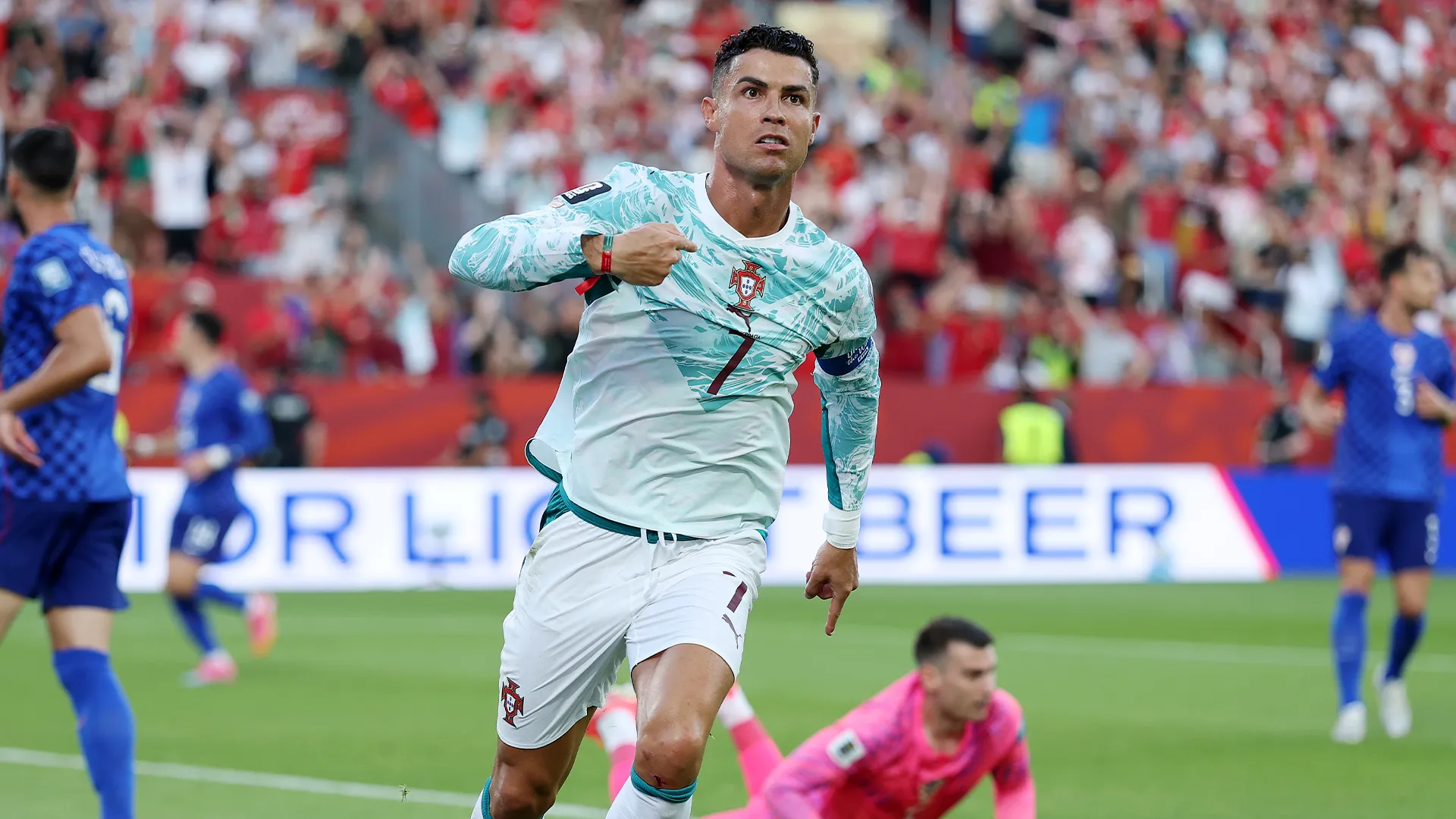 Cristiano Ronaldo celebra su gol ante Croacia (Getty Images)