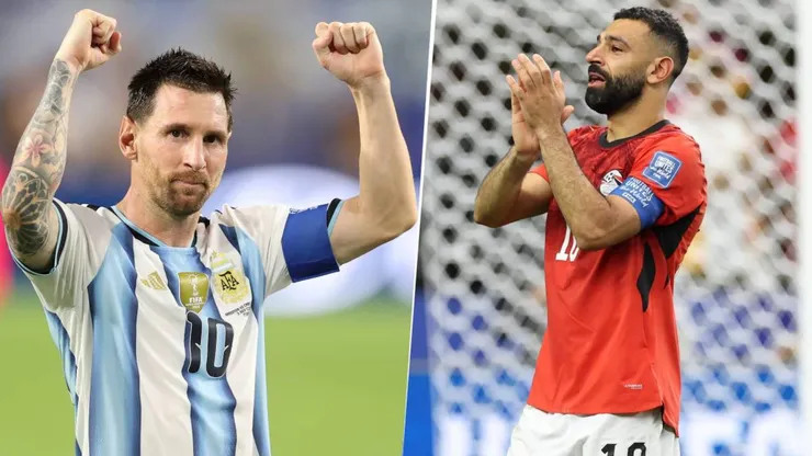 Lionel Messi y Mohamed Salah