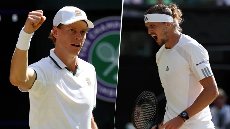 Jannik Sinner y Alexander Zverev se enfrentan en Wimbledon